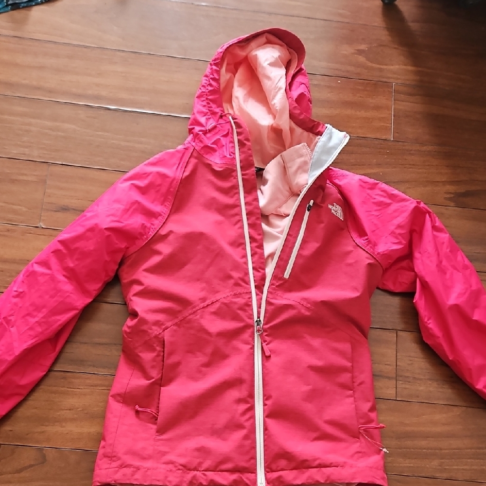 The North Face Bright Pink Hooded Raincoat